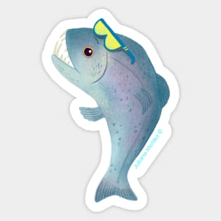 Big Vampire Fish with sunglasses Sticker